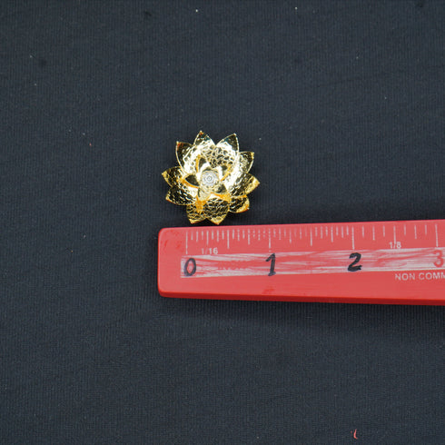 Pure Silver Gold Polish Lotus Flower 4g
